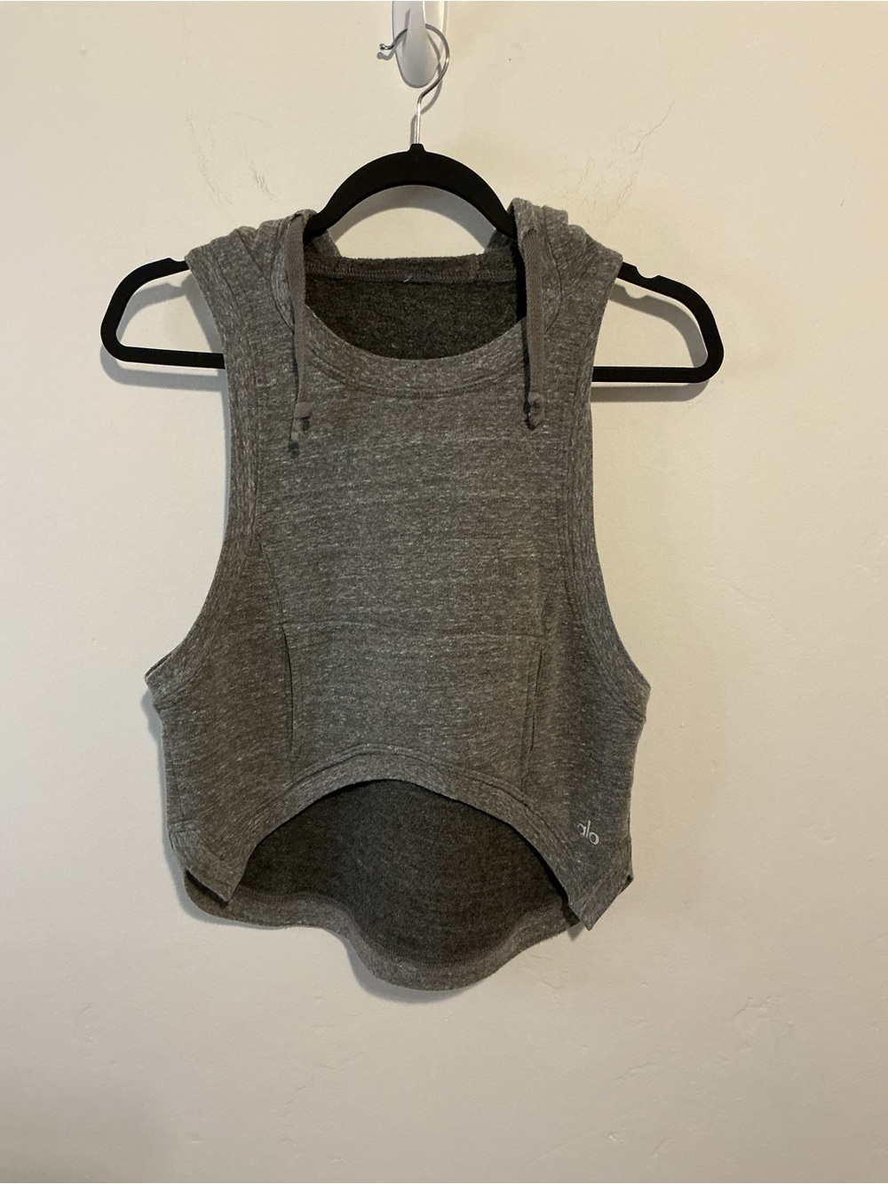 ALO  Gypset Goddess High Low Vest / Cropped Sleeveless Hoodie Coverup